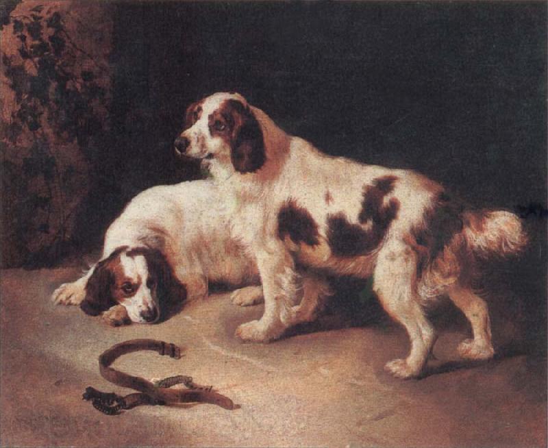 George Horlor Brittany Spaniels France oil painting art